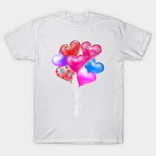 Bunch of Heart Shaped Balloons | Valentine's Day | Cherie's Art(c)2021 T-Shirt